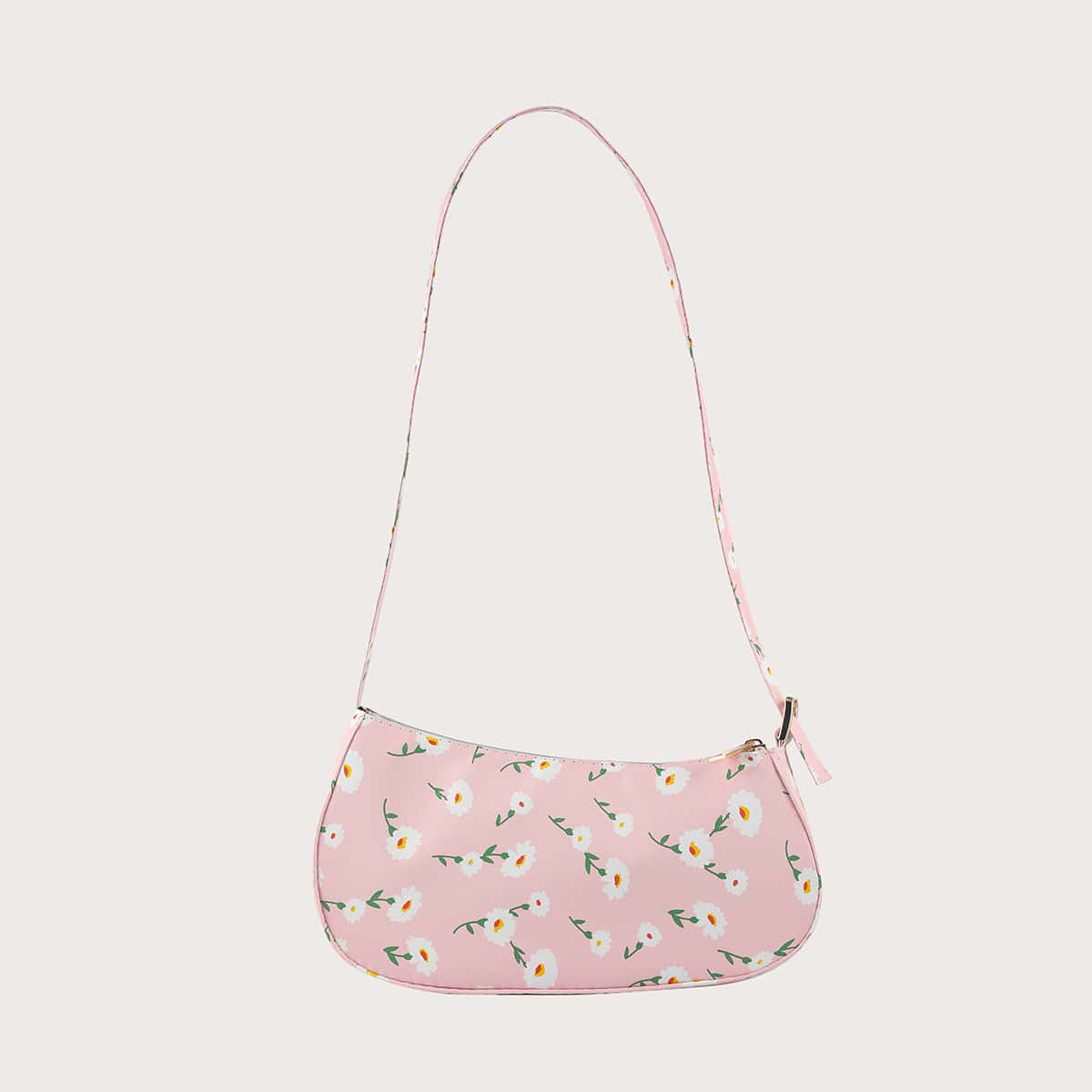 

Floral Baguette Bag, Baby pink