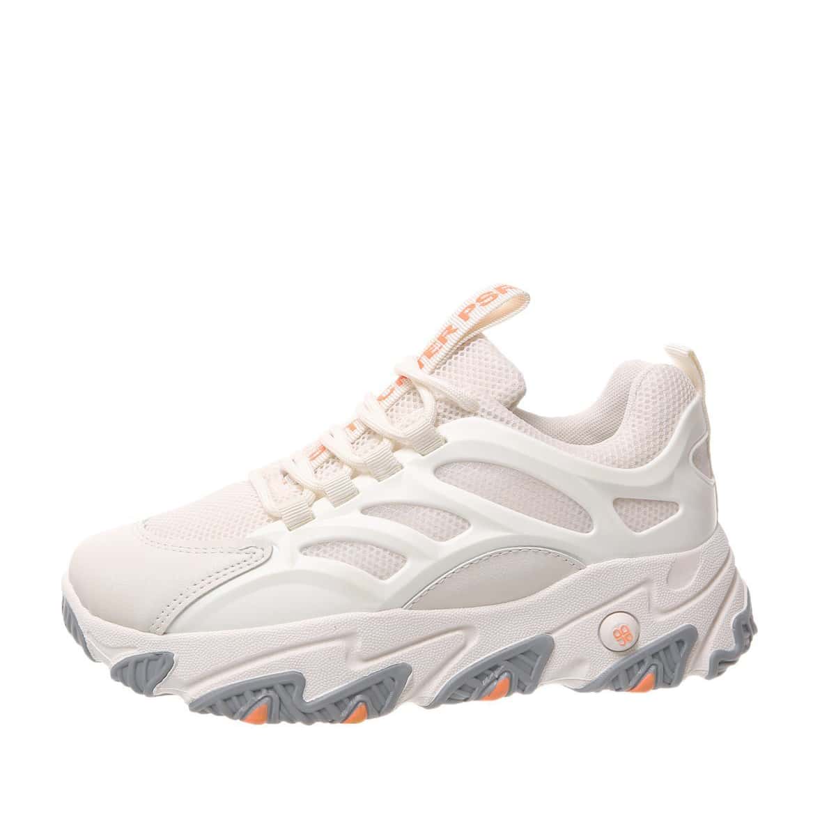 

Lace-up Mesh Chunky Sneakers, Beige