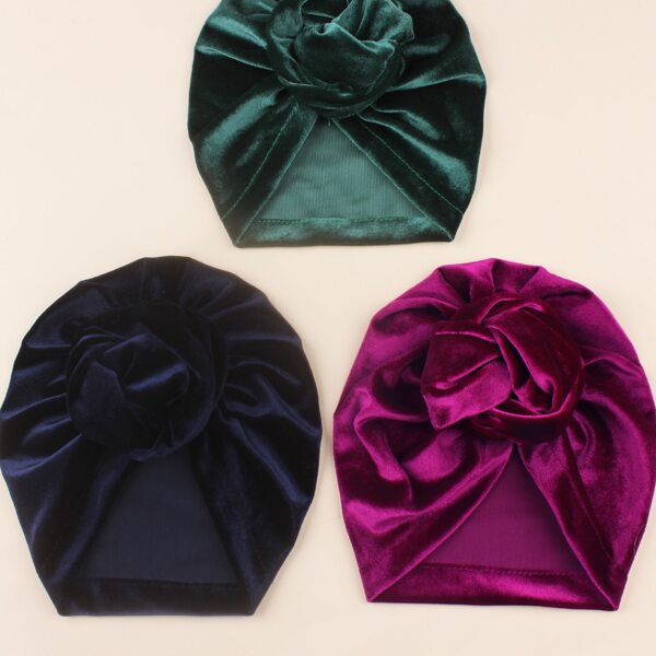 

3pcs Baby Plain Turban Hat, Multicolor