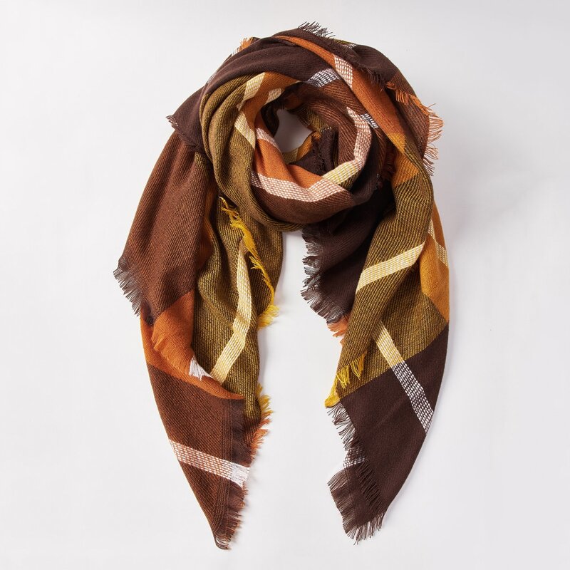 

Plaid Pattern Scarf, Multicolor