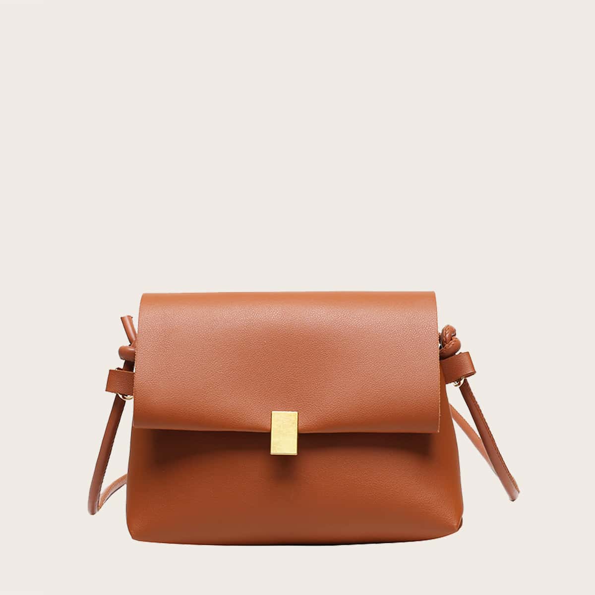 

Minimalist Flap Crossbody Bag, Brown