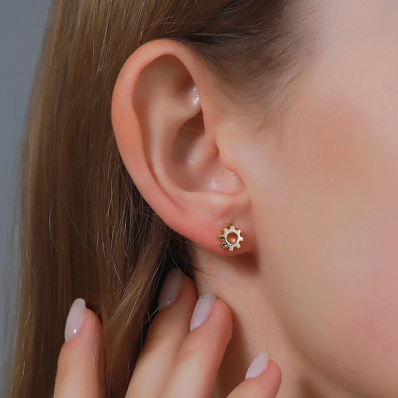 

Gear Stud Earrings, Gold