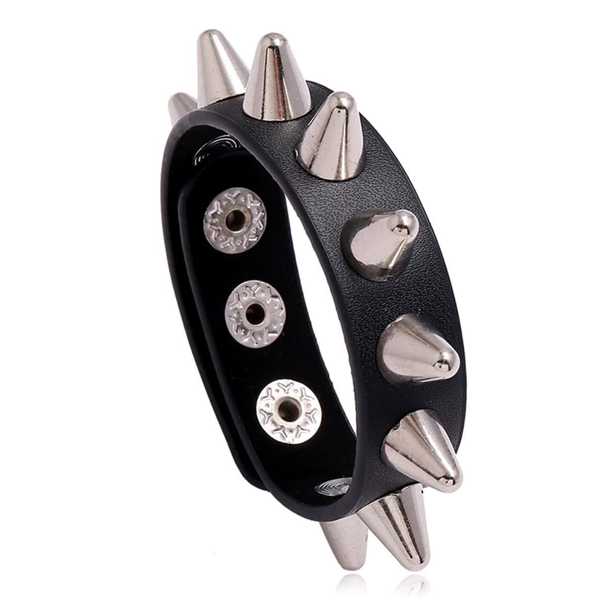 

Guys Spiked Decor Bracelet, Black