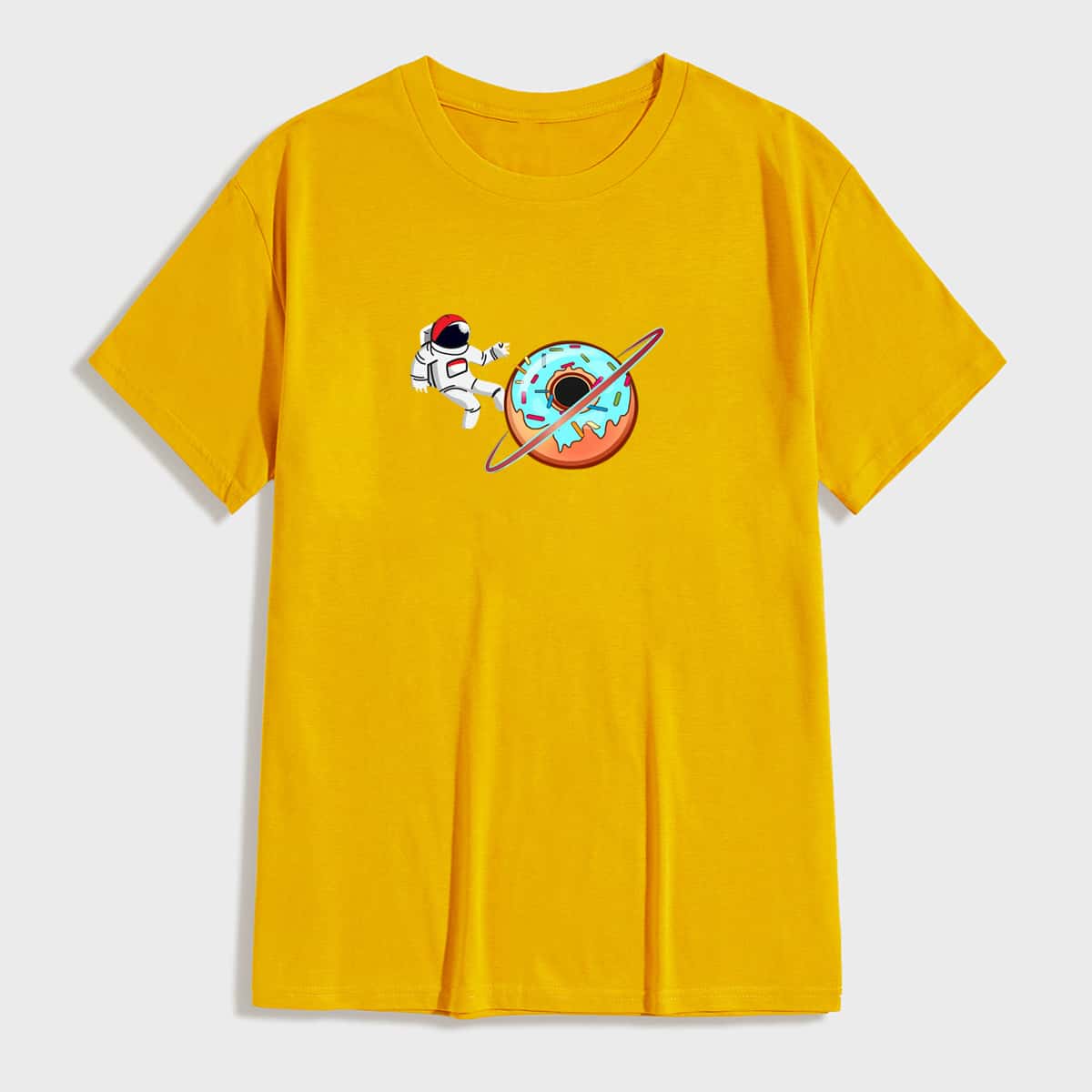 

Guys Cartoon Graphic Crew Neck Tee, Yellow