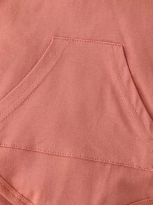 女嬰花卉圖案袋鼠口袋連帽連體衣帶褲子 - 彩色 - 查看 5