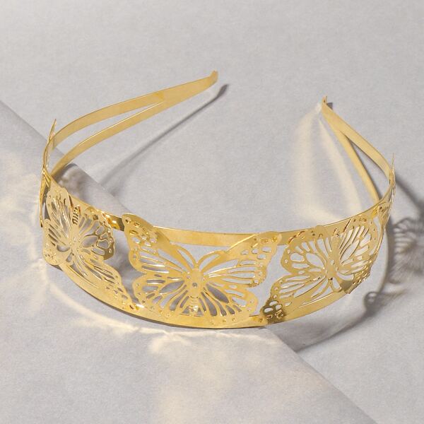 

Metal Butterfly Hair Hoop, Gold