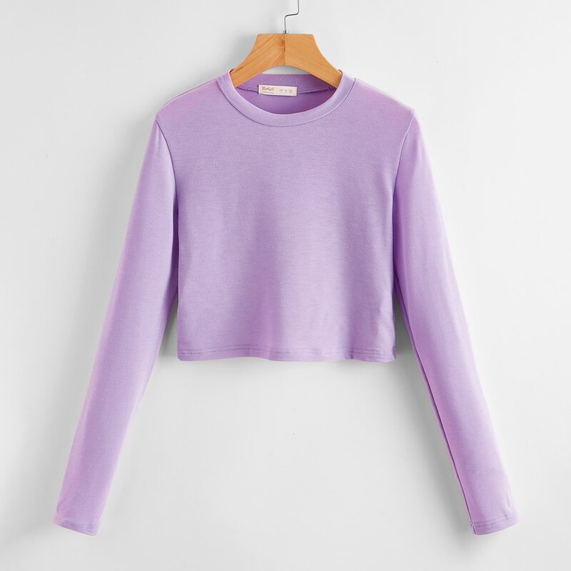 

Solid Crop Tee, Lilac purple