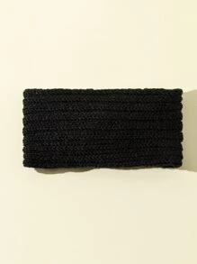 Faux Pearl Twist Design Headband Hair Band Turban Headband Sweatband - Black - View 3