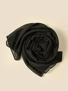 1pc Solid Color Arabic Head Scarf, Suitable For Mosque Use