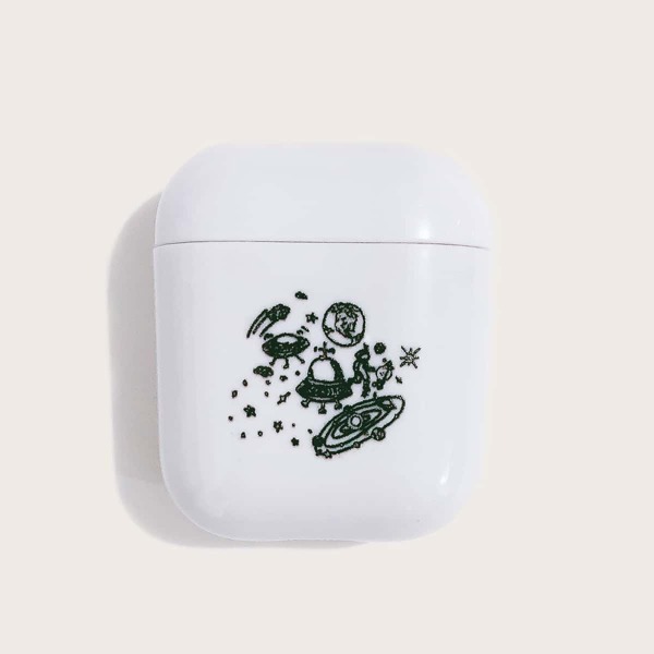 

Cartoon Graphic Airpods Case, White