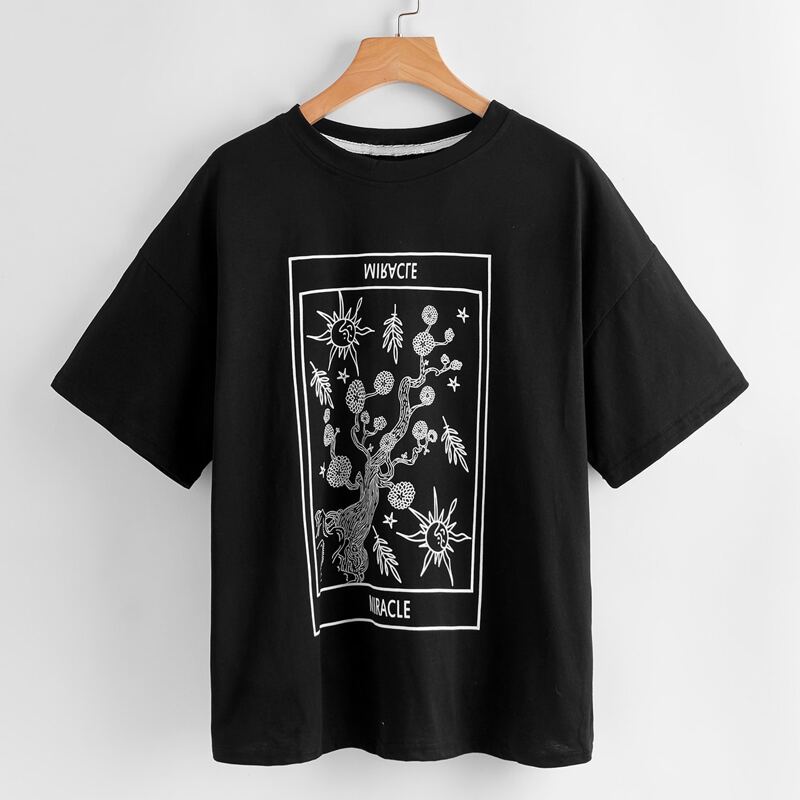 

Letter Graphic Tee, Black