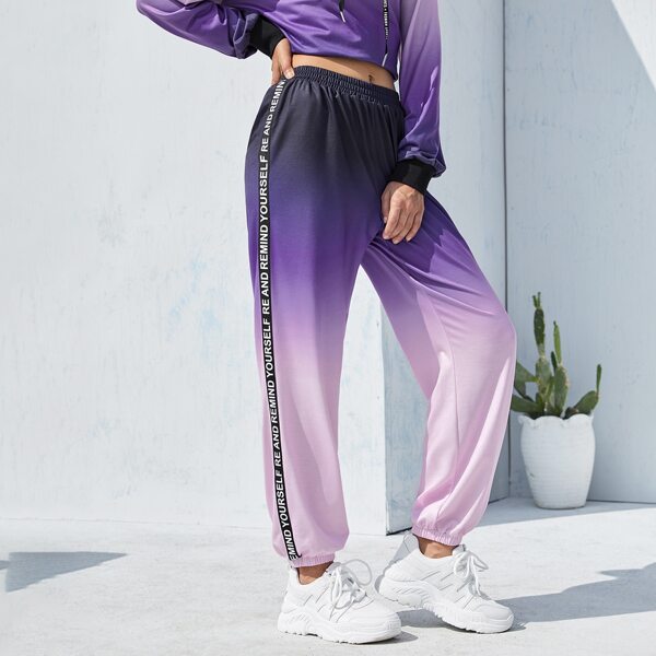 

Letter Tape Ombre Joggers, Purple