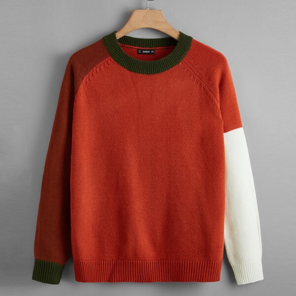 

Plus Raglan Sleeve Colorblock Sweater, Multicolor