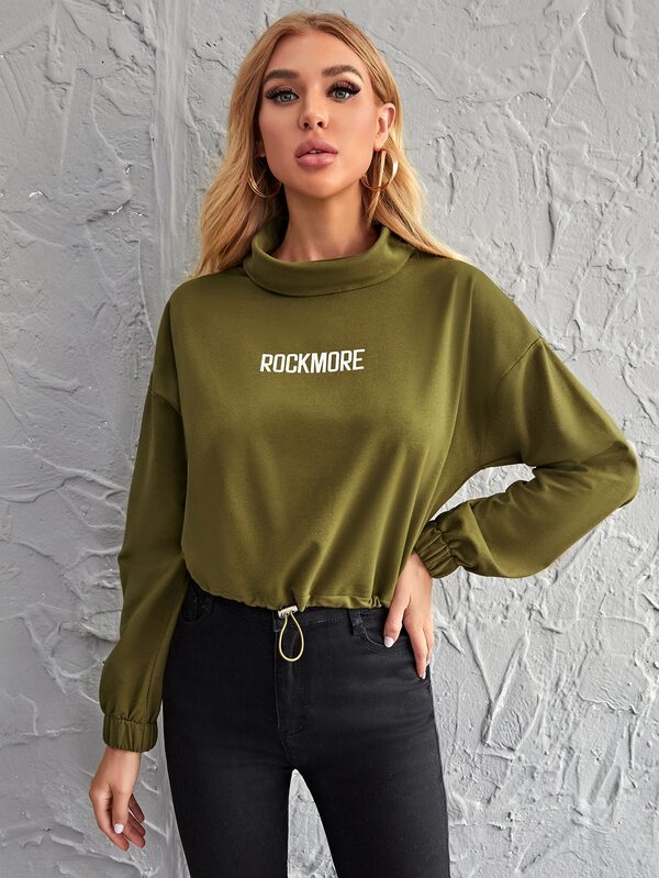 drawstring hem pullover