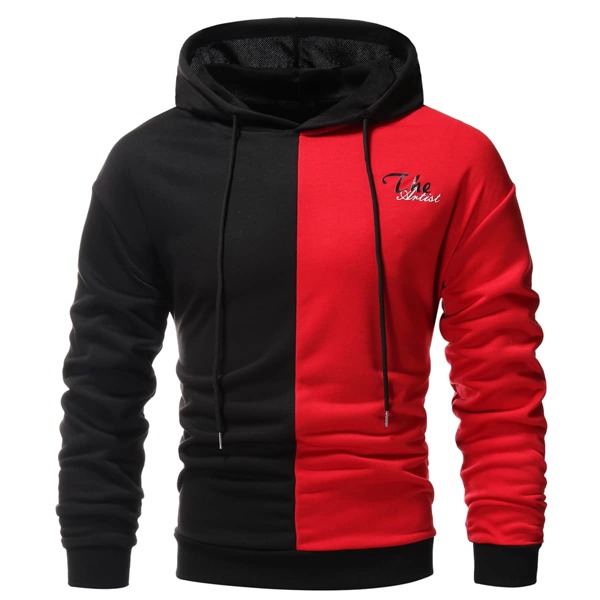 

Men Letter Graphic Two Tone Hoodie, Multicolor