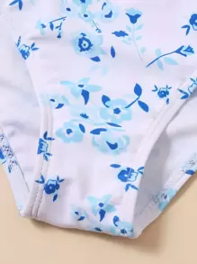 Tween Girl Floral Random Print Bikini Set Summer Beach