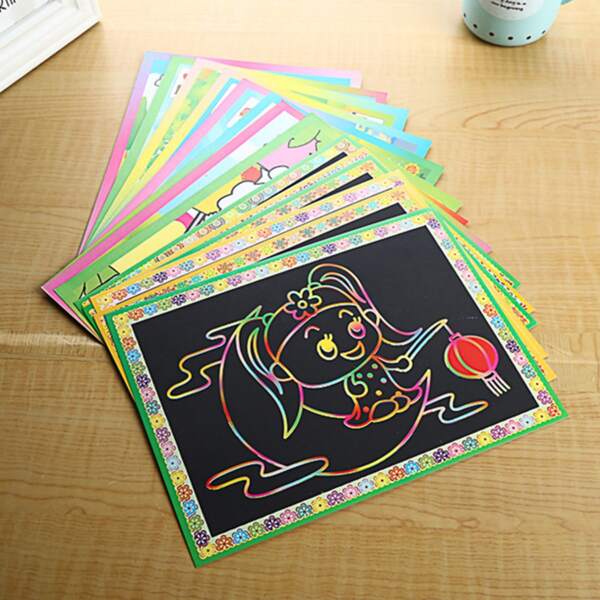 

5sheets Random Scratch Paper, Multicolor