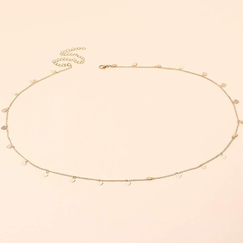 

Heart Decor Waist Chain, Gold