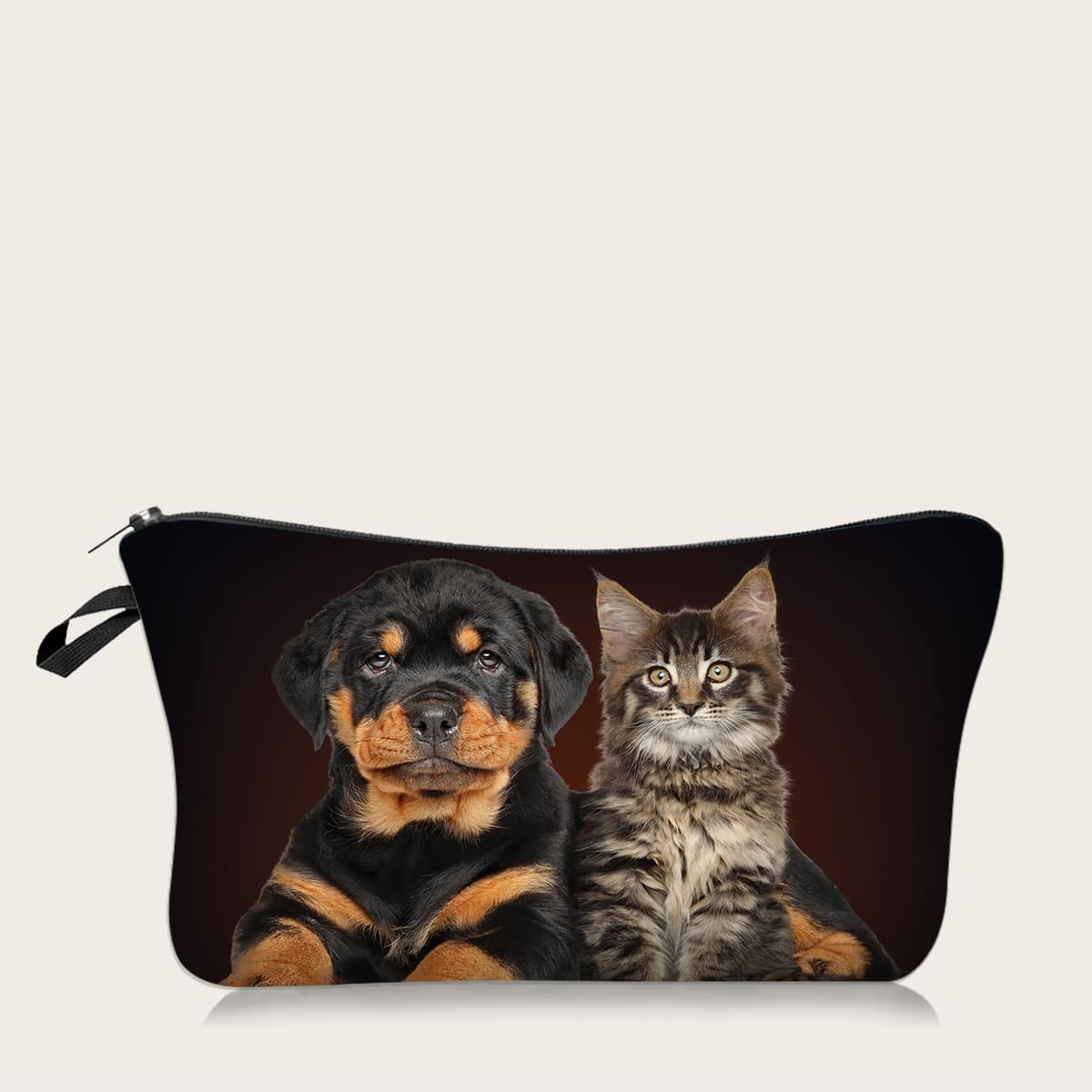 

Cat & Dog Print Makeup Bag, Multicolor