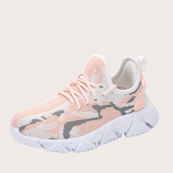 

Girls Lace Up Decor Sneakers, Pink