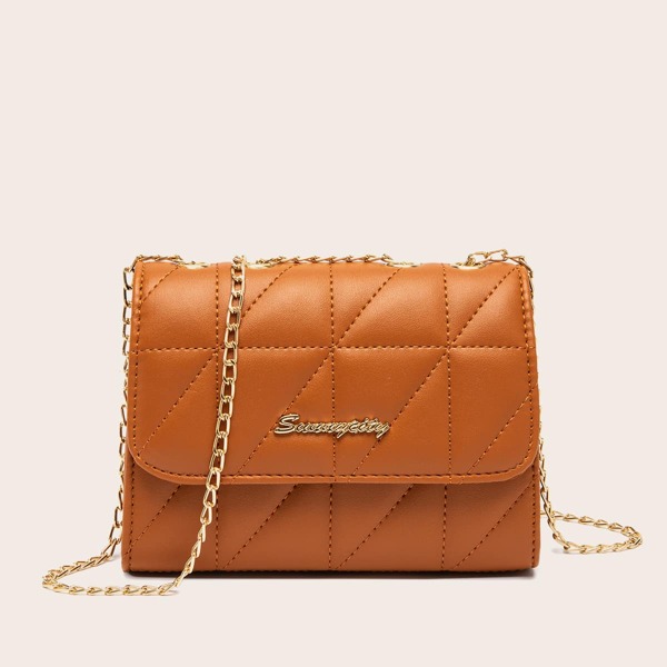 

Stitch Detail Chain Shoulder Bag, Brown