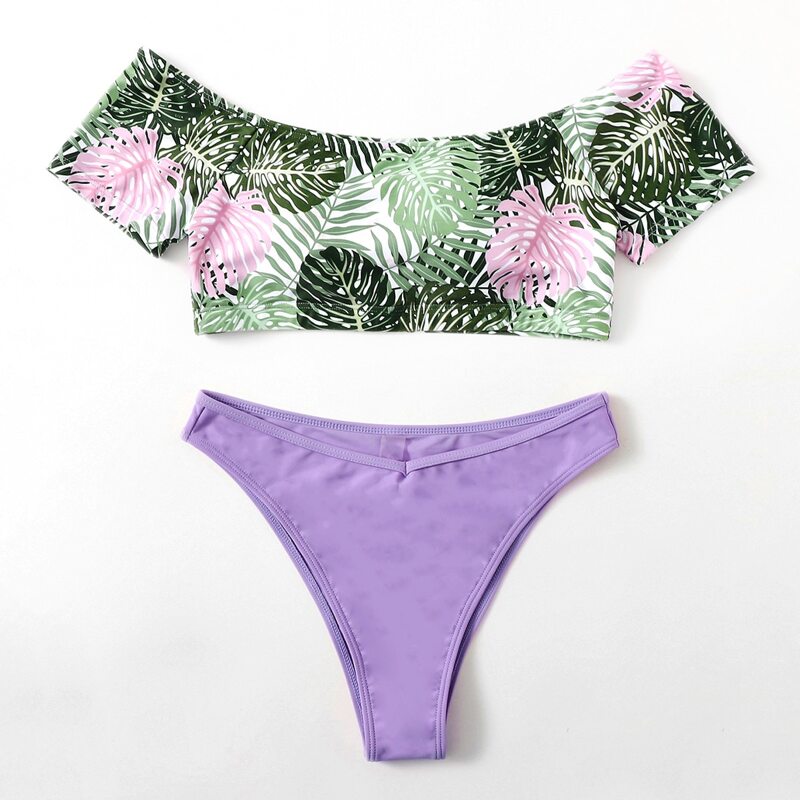 

Tropical Print Bikini Swimsuit, Multicolor