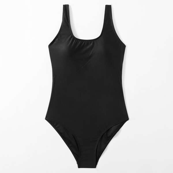 

Open Back One Piece Swimsuit, Black
