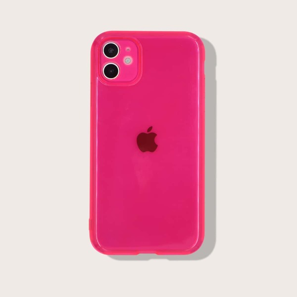 

Neon Pink Clear iPhone Case, Hot pink