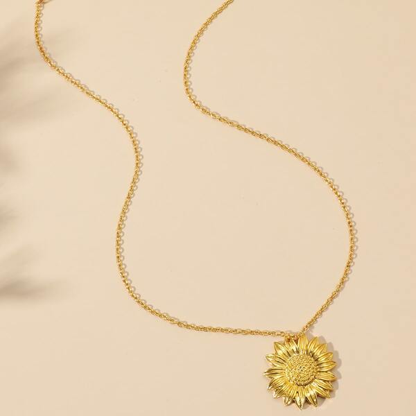 

Sunflower Charm Necklace, Gold