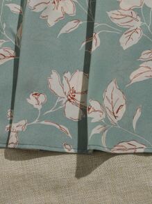 Mulvari Off Shoulder Solid Top & Floral Skirt Set - Multicolor - View 5