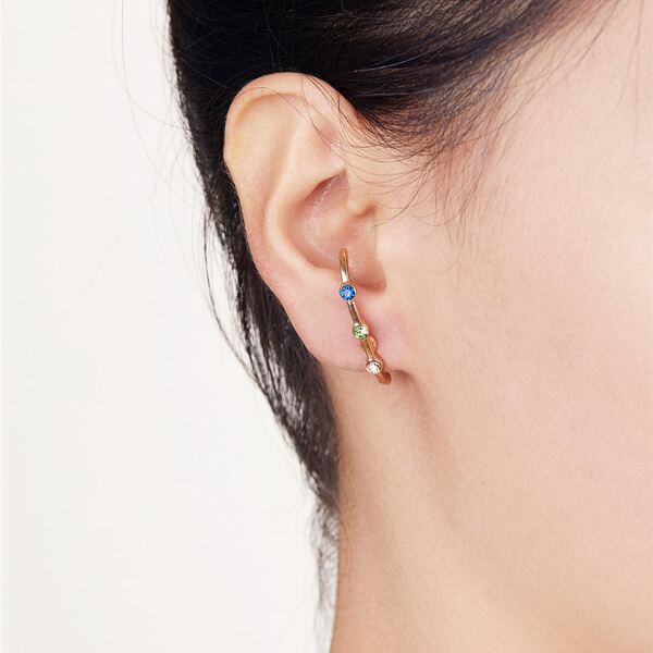 

Rhinestone Decor Earrings, Gold