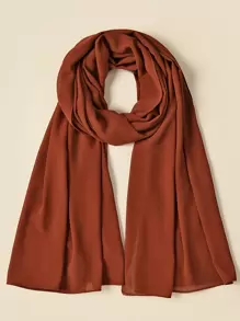 1入質感珍珠和雪紡柔軟頭巾，適用於日常穿著和場合頭巾、髮箍、頭帶，讓您的造型更時尚 - 鏽棕色 - 查看 1