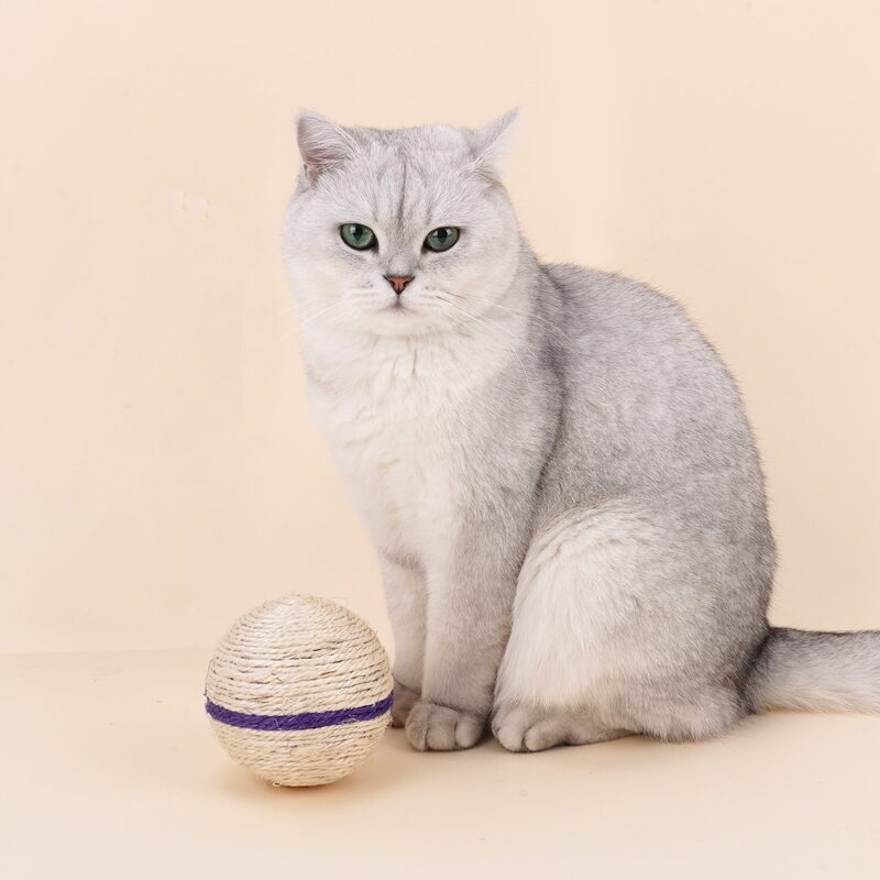

1pc Sisal Cat Toy Ball, Multicolor