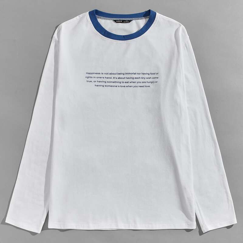 

Men Slogan Graphic Fitted Tee, White