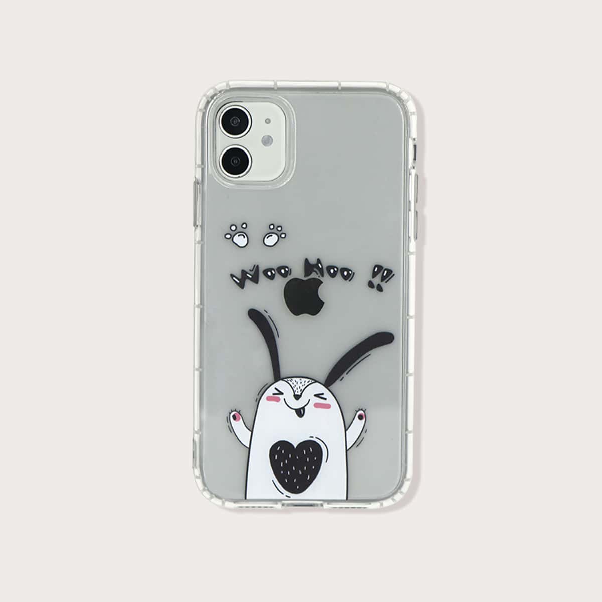

Cartoon Rabbit iPhone Case, White