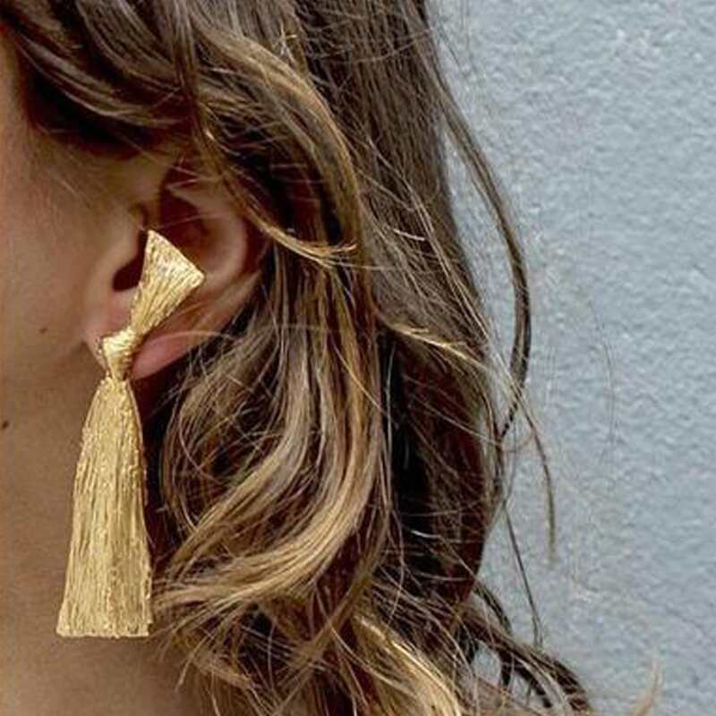 

Knot Design Drop Earrings, Gold