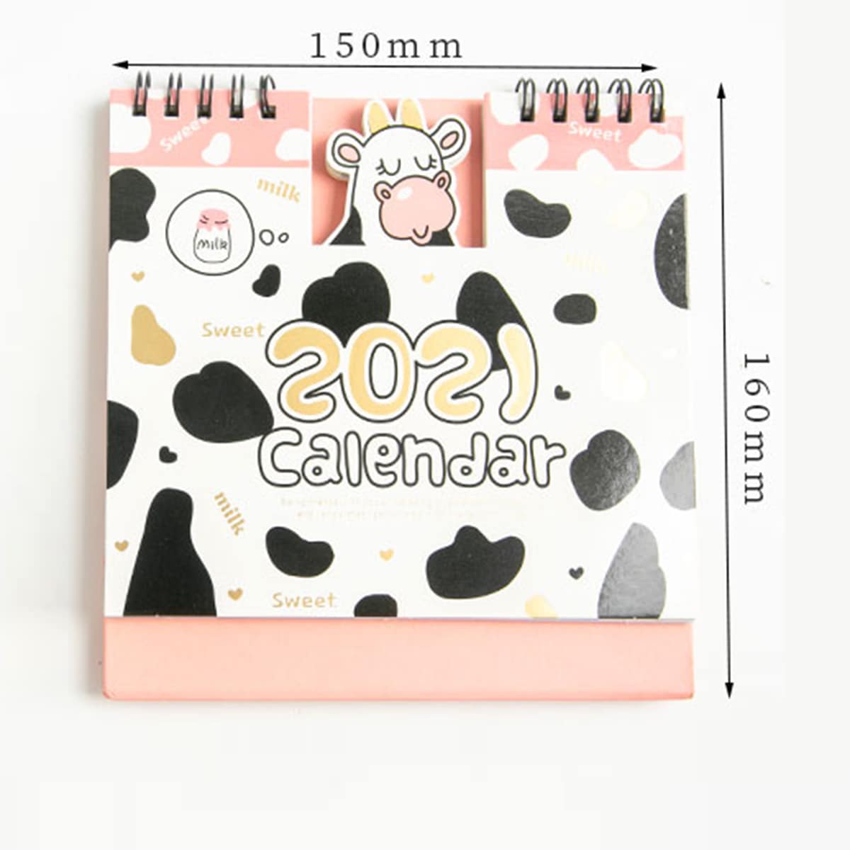 

1pc Cow Print Desk Calendar, Multicolor