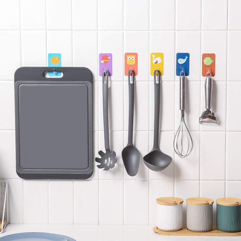 

10pcs Random Cartoon Punch-free Wall Hook, Multicolor