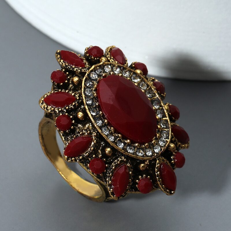 

Guys Rhinestone Decor Ring, Multicolor