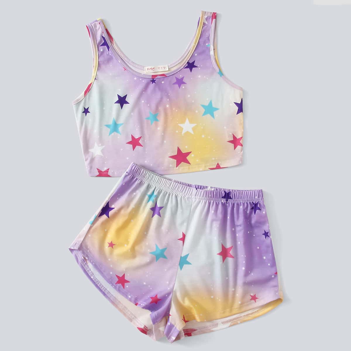 

Galaxy Pattern Tank & Shorts PJ Set, Multicolor