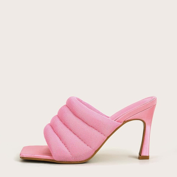 

Open Toe Stiletto Heeled Mule Sandals, Pink