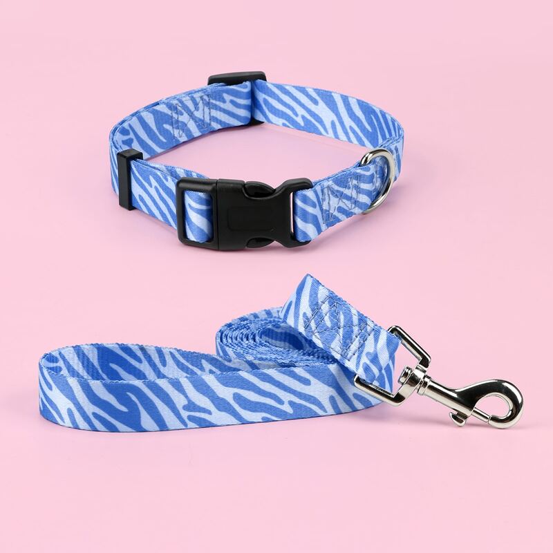 

1pc Zebra Stripe Dog Collar & 1pc Dog Leash, Multicolor