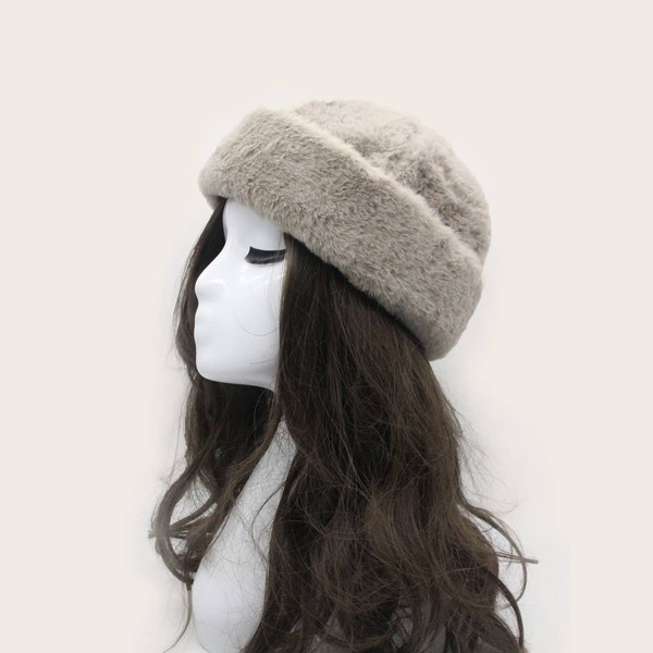

Plain Fluffy Hat, Light grey