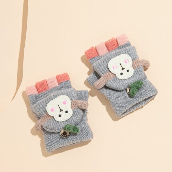 

Toddler Kids Clamshell Design Gloves, Grey