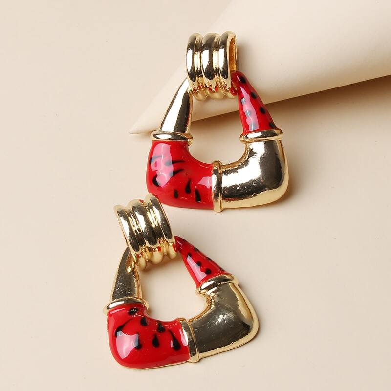 

Colorblock Geo Drop Earrings, Multicolor