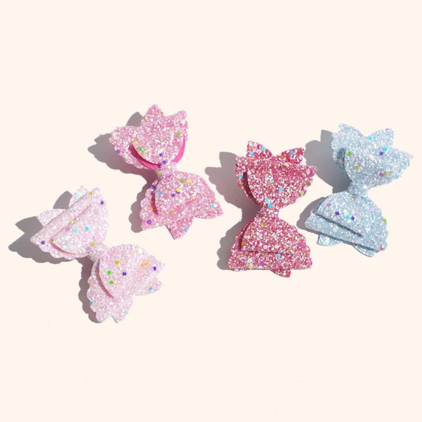 

4pcs Girls Bow Hair Clip, Multicolor
