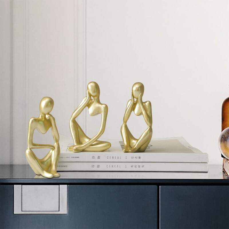 

1pc Figure Shaped Decorative Object, Gold