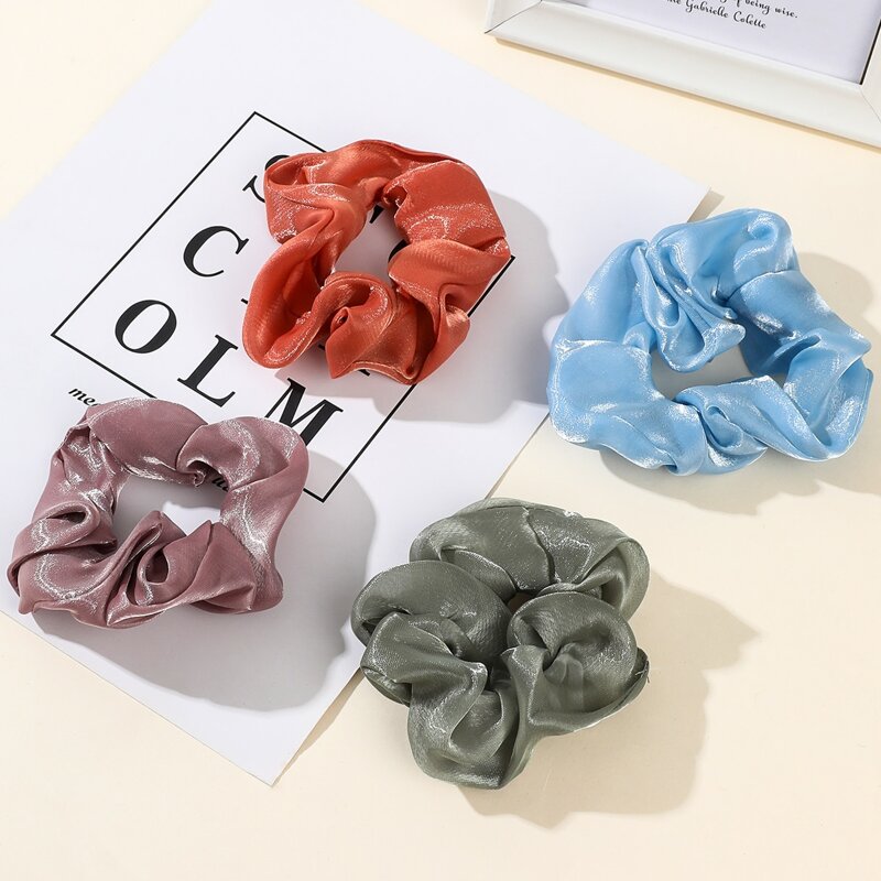 

4pcs Satin Hair Scrunchie, Multicolor