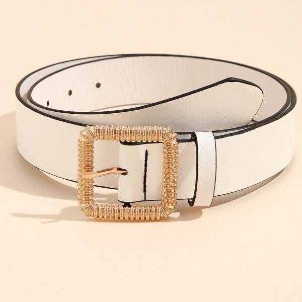 

Metal Buckle Belt, White