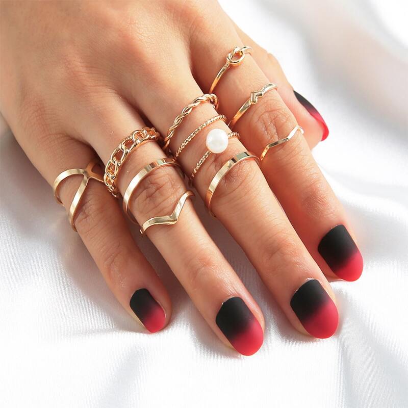 

10pcs Minimalist Twist Ring, Gold